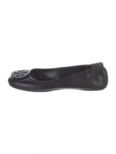 Pre-owned Tory Burch Leather Flats In Blue