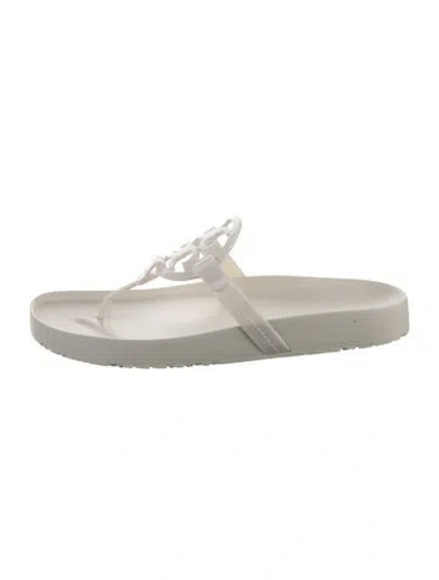 Pre-owned Tory Burch Leather Flats W/ Tags In Neutrals