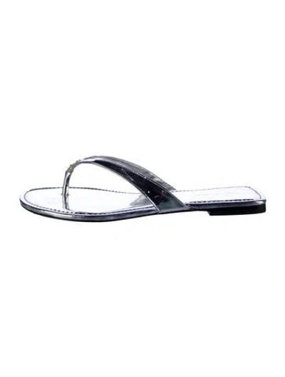 Pre-owned Tory Burch Leather Flip Flops In Black