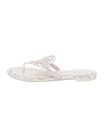 Pre-owned Tory Burch Leather Flip Flops In Clear
