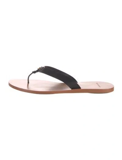 Pre-owned Tory Burch Leather Flip Flops In Multi