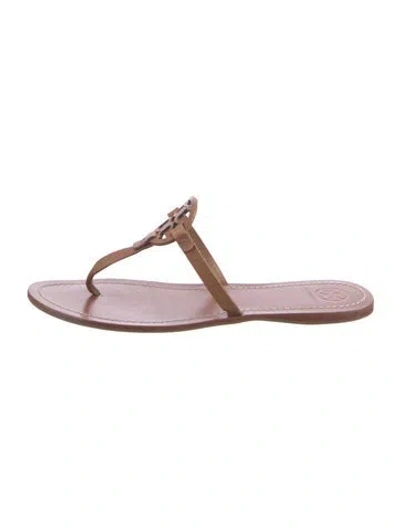Pre-owned Tory Burch Leather Flip Flops In Multi
