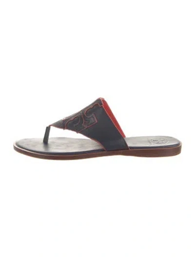 Pre-owned Tory Burch Leather Flip Flops In Multi
