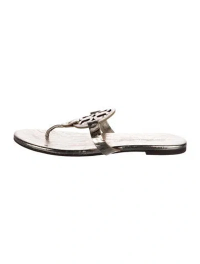 Pre-owned Tory Burch Leather Flip Flops In Multi
