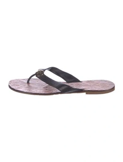 Pre-owned Tory Burch Leather Flip Flops In Multi