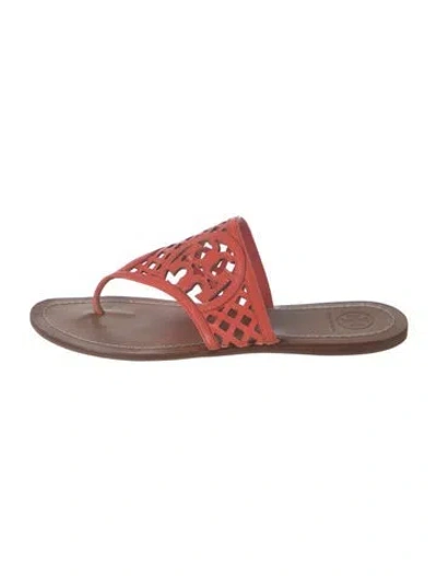 Pre-owned Tory Burch Leather Flip Flops In Multi