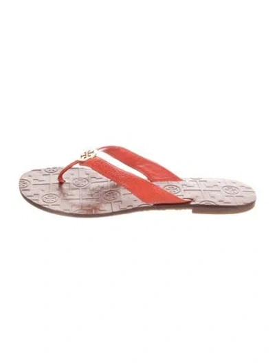Pre-owned Tory Burch Leather Flip Flops In Multicolor