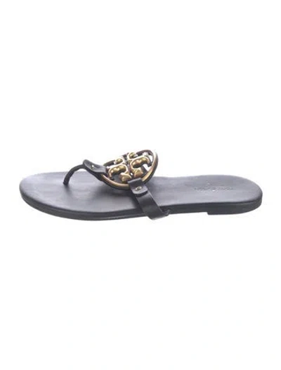 Pre-owned Tory Burch Leather Flip Flops In Multicolor