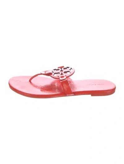 Pre-owned Tory Burch Leather Flip Flops In Pink