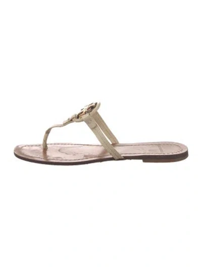 Pre-owned Tory Burch Leather Flip Flops In Pink