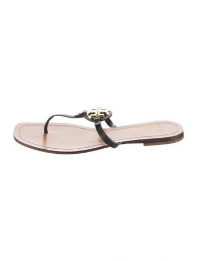 Pre-owned Tory Burch Leather Flip Flops In Pink