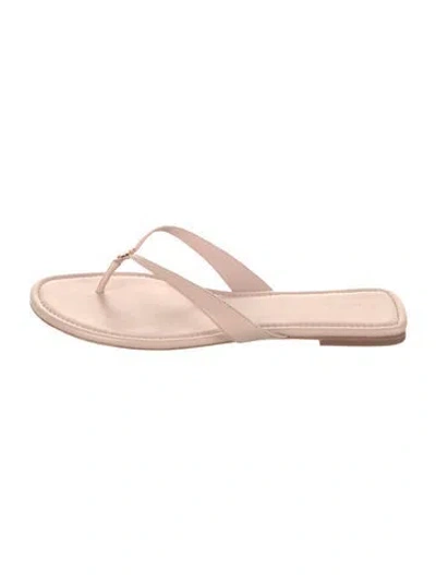 Pre-owned Tory Burch Leather Flip Flops In Pink