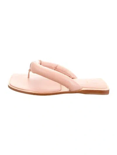 Pre-owned Tory Burch Leather Flip Flops In Pink