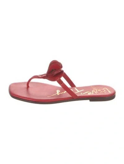 Pre-owned Tory Burch Leather Flip Flops In Red