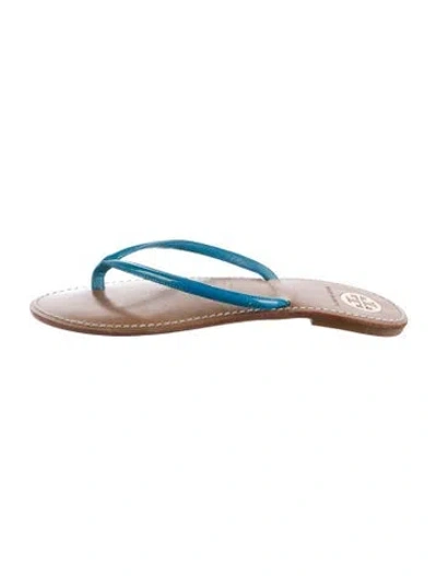 Pre-owned Tory Burch Leather Flip Flops In Transparent