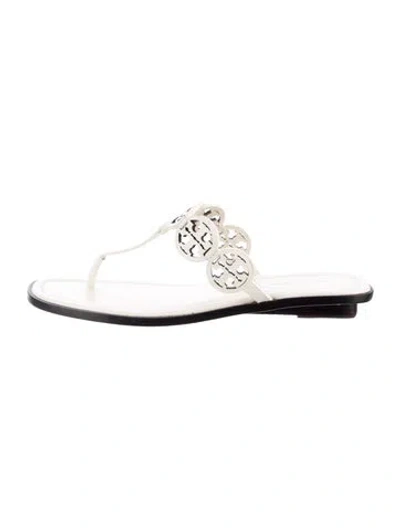 Pre-owned Tory Burch Leather Flip Flops In White