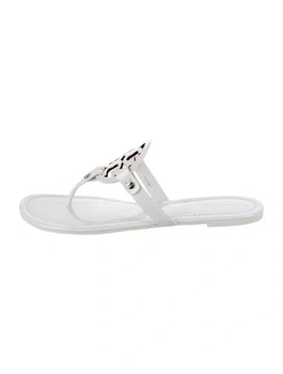 Pre-owned Tory Burch Leather Flip Flops In White