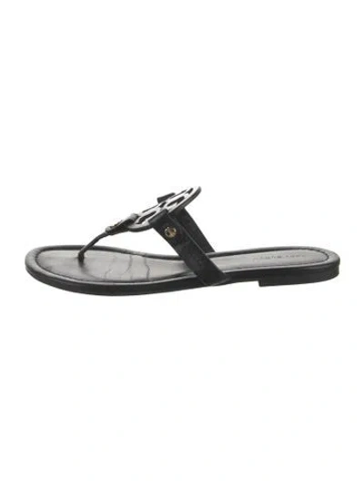 Pre-owned Tory Burch Leather Flip Flops In White