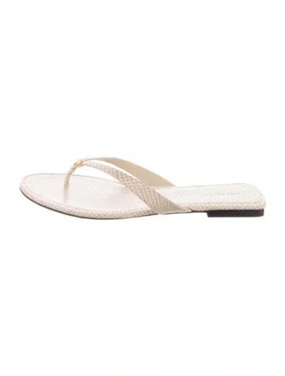 Pre-owned Tory Burch Leather Flip Flops In White