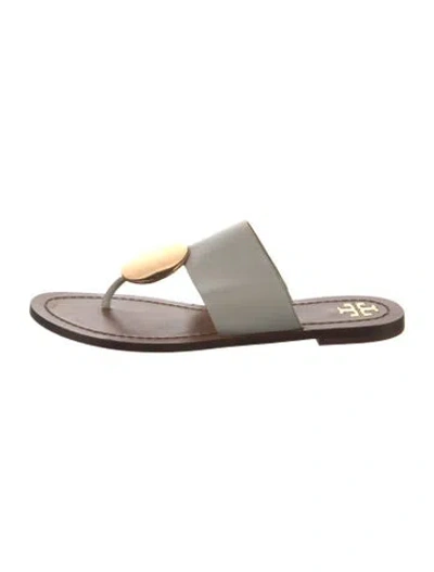 Pre-owned Tory Burch Leather Flip Flops In White