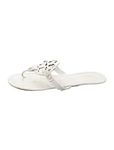 Pre-owned Tory Burch Leather Flip Flops In White