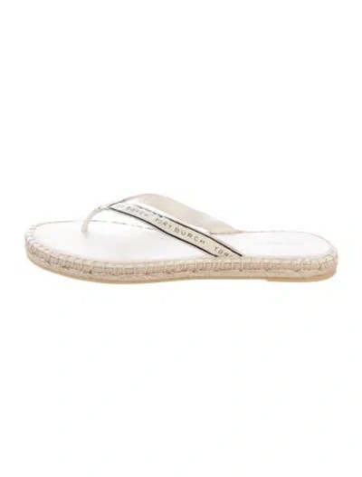 Pre-owned Tory Burch Leather Flip Flops In Yellow
