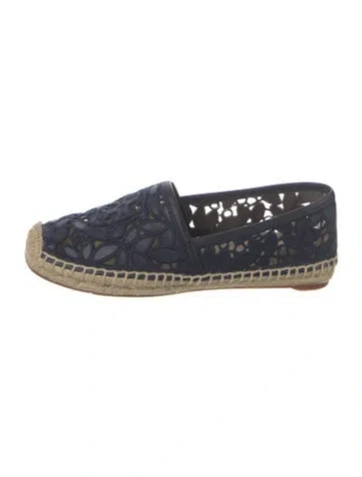 Pre-owned Tory Burch Leather Floral Print Espadrilles