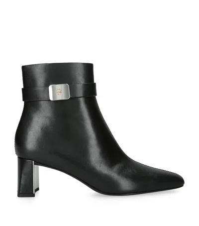Tory Burch Leather Georgia Ankle Boots 55 In Black