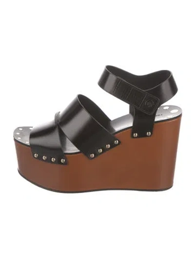 Pre-owned Tory Burch Leather Gladiator Sandals In Brown