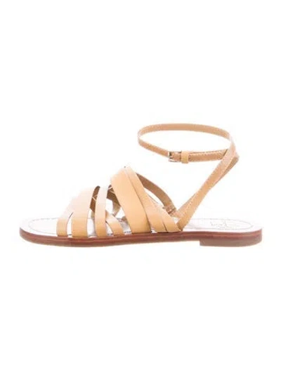 Pre-owned Tory Burch Leather Gladiator Sandals In Brown