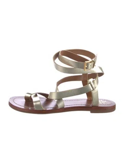 Pre-owned Tory Burch Leather Gladiator Sandals In Neutral