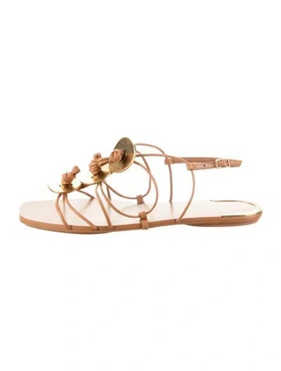 Pre-owned Tory Burch Leather Gladiator Sandals W/ Tags In Brown