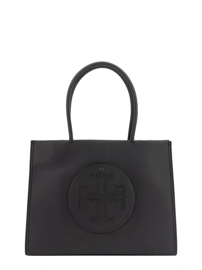 Tory Burch Leather Handbag With Embossed Logo On The Front In Black