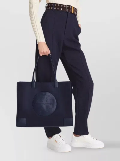Tory Burch Leather Handle Tote Bag In Blue
