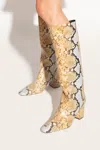 Tory Burch Python Print Embossed Leather Boot In Beige