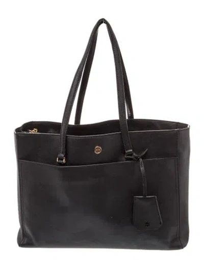 Pre-owned Tory Burch Leather Hermès Garden Party In Black
