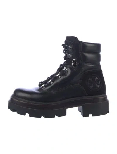 Pre-owned Tory Burch Leather Hiking Boots In Blue