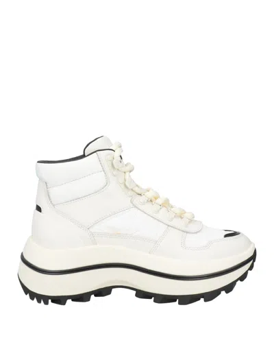Tory Burch Leather Hiking Boots In White