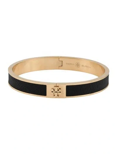 Pre-owned Tory Burch Leather Hinge Bangle Bracelet, 6.75" In Multi