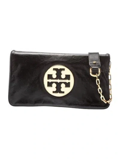 Pre-owned Tory Burch Leather Hobo In Black