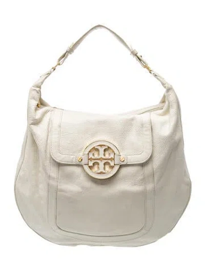 Pre-owned Tory Burch Leather Hobo In Neutral