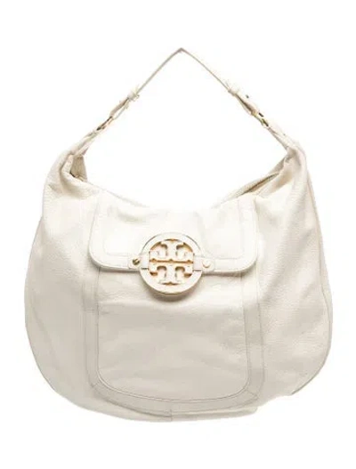 Pre-owned Tory Burch Leather Hobo In Neutral