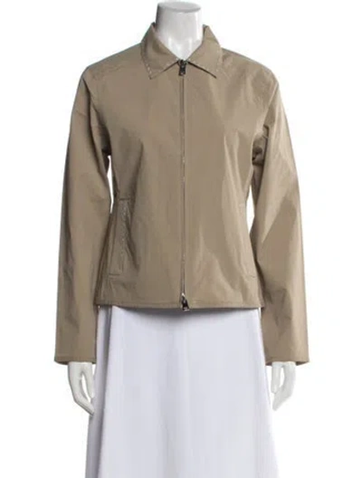 Pre-owned Tory Burch Leather Jacket W/ Tags In Neutral