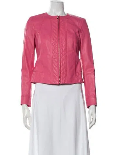 Pre-owned Tory Burch Leather Jacket W/ Tags In Pink