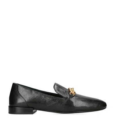 Tory Burch Jessa Horse-head Leather Loafers In Black