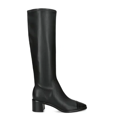 Tory Burch Leather Knee-high Heeled Boots 55 In Black