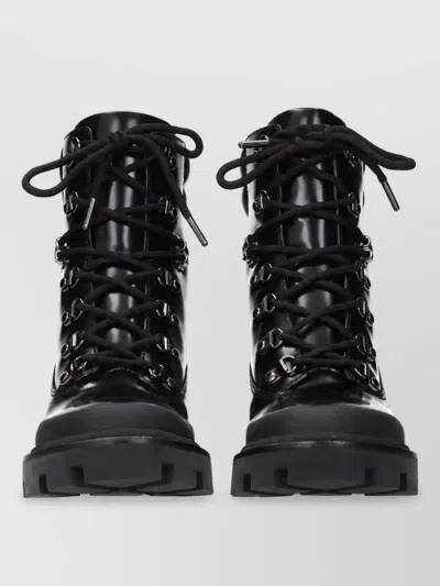 Tory Burch Leather Lace-up Ankle Boots In Black