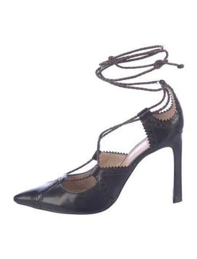 Pre-owned Tory Burch Leather Lasercut Accents Pumps In Blue