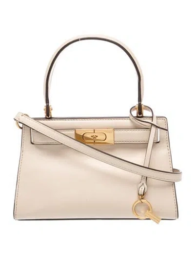 Pre-owned Tory Burch Leather Lee Radziwill Petite In Neutrals