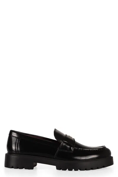 Tory Burch Leather Loafers In Black